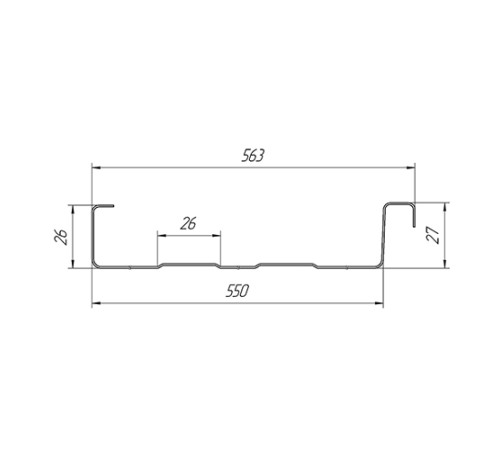 Продольно гнутый фальц профилированный 0,45 RAL 7024 Drap