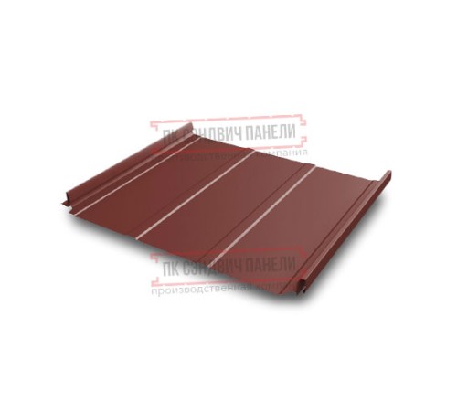 Кликфальц Pro Line 0,5 GreenCoat PuRALMatt RR29 красный (RAL3009 оксидно-красный) с пленкой на замках