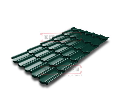 Металлочерепица Квинта плюс 3D RAL6005 Satin-0,5