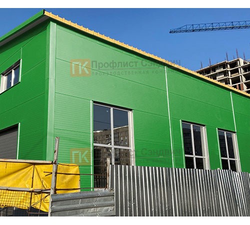 Сэндвич панели без замков с пенополистиролом, ширина 1000 мм, толщина 20 мм, 0.5/0.5, RAL6018