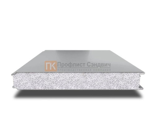 Сэндвич панели гладкие с пенополистиролом, ширина 1000 мм, толщина 150 мм, 0.5/0.5, RAL7004