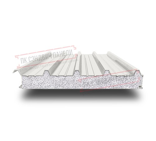 Сэндвич панели кровельные с пенополистиролом, ширина 1000 мм, толщина 40 мм, 0.5/0.5, RAL9010