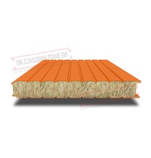Сэндвич панели стеновые с минеральной ватой, ширина 1200 мм, толщина 200 мм, 0.5/0.5, RAL2004