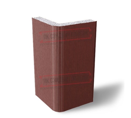 Угловая сэндвич-панель вертикальная из пенополистирола, 0.5/0.5, ширина 1000 мм, толщина 30 мм, RAL3009