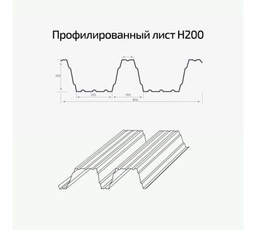 Профлист Н200-840 Полиэстер RAL-7004-0.7