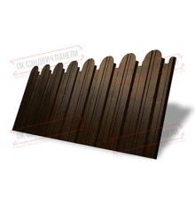 Профнастил фигурный С10 - 0,45 Окрас - Б, Print Twincolor с пленкой РФ Antique Wood.