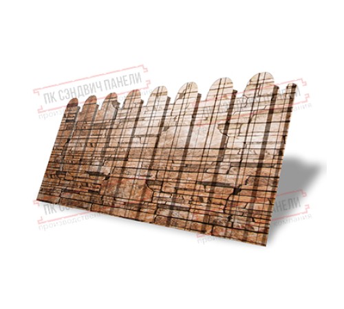 Профнастил фигурный С10 - 0,45 Окрас - Б, Print Elite с пленкой Sand Stone.