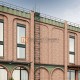 Вертикальная пожарная лестница П1-1 с площ. 800х800 ОЦ L=5950мм ГОСТ 53254-2009