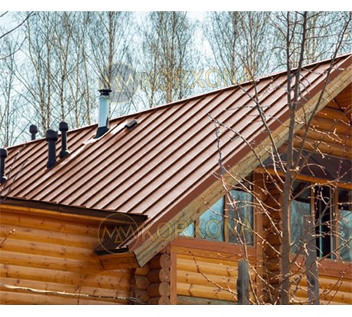 Кликфальц Line 0,45 Drap RAL8004 терракота с пленкой на замках
