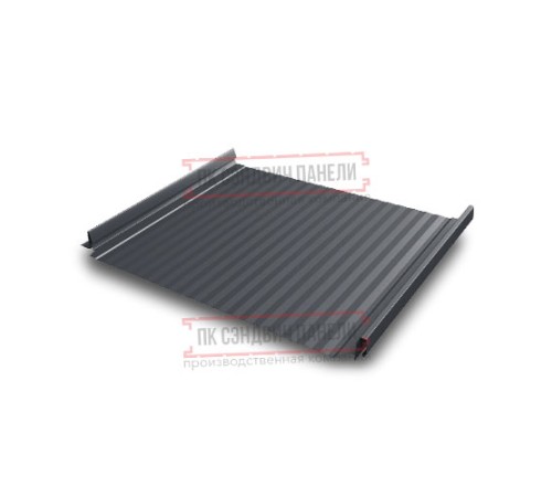 Кликфальц Pro Gofr 0,5 PurPro Matt 275 RAL7024 мокрый асфальт с пленкой на замках