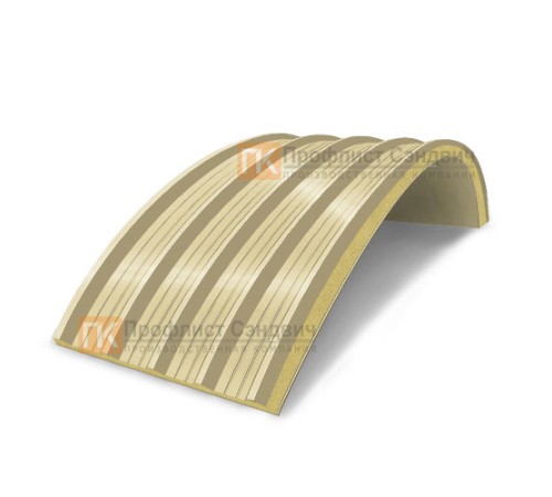 Сэндвич-панели арочные с пенополиуретаном, ширина 1000 мм, толщина 120 мм, 0.5/0.5, RAL1014