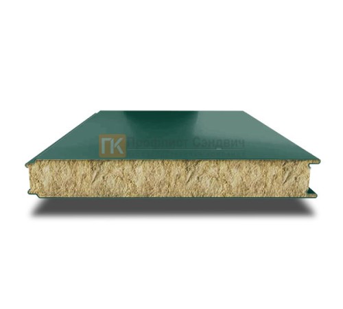 Сэндвич панели гладкие с минеральной ватой, ширина 1000 мм, толщина 120 мм, 0.5/0.5, RAL6005