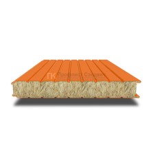 Сэндвич-панель для холодильных камер с минеральной ватой, ширина 1000 мм, толщина 120 мм, 0.5/0.5, RAL2004