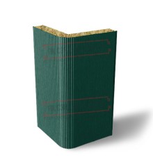 Угловая сэндвич-панель вертикальная из минеральной ваты, 0.5/0.5, ширина 1200 мм, толщина 180 мм, RAL6005