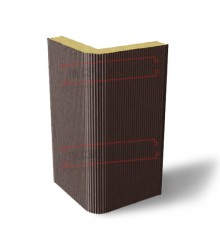 Угловая сэндвич-панель вертикальная из пенополиуретана, 0.5/0.5, ширина 1200 мм, толщина 60 мм, RAL8017