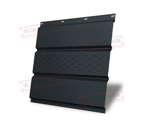 Софит металлический центральная перфорация 0,5 Rooftop Matte с пленкой RAL 7016 антрацитово-серый