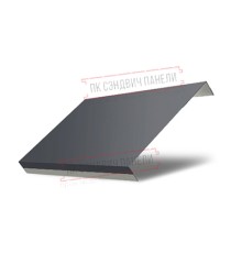 Ламель обратная 125 Texas стартовая/финишная для калиток и ворот 0,7 PE RAL 7024 мокрый асфальт