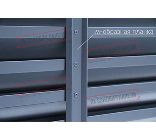 Декоративная планка М - 60х20, ПЭ, Ral 3005 - 0,4мм